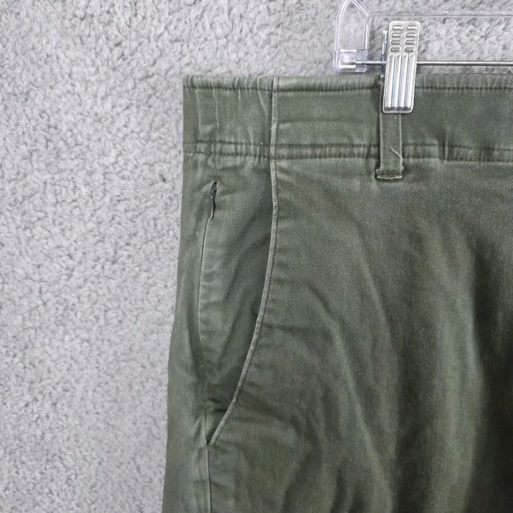Dixxon D-Flex Chino Shorts Men's Sz 42 Olive Green Elastic Waistband Work *STAIN